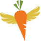 Project AngelFaces logo - a carrot with wings